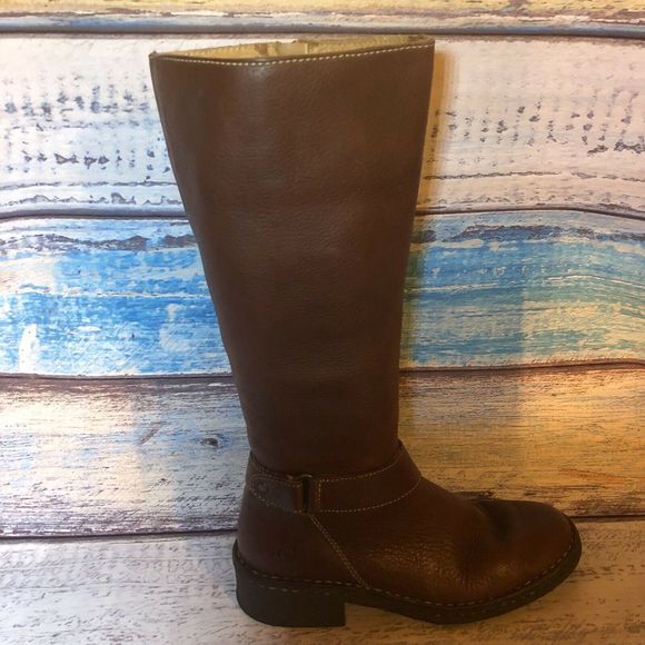 Born Brown Leather Tall Riding Boots W9777 sz 6 - Picture 3 of 8